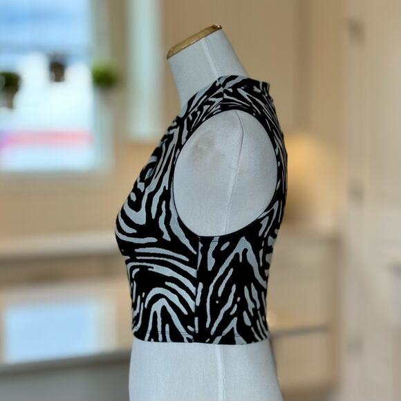 Zara | NWT Jacquard Zebra Print Crop Top - Picture 6 of 9